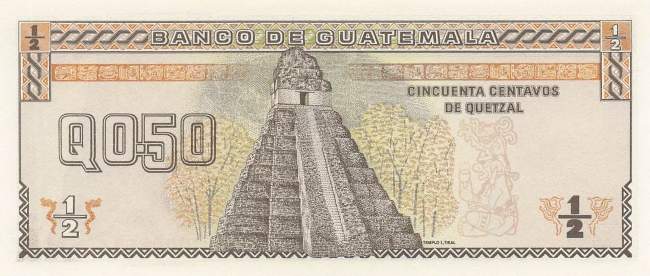 0,50 Quetzal p72a Guatemala 1989